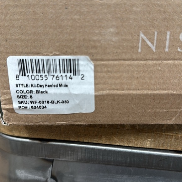 Nisolo All Day Black Leather Heeled Mule Size 8 - Picture 8 of 8